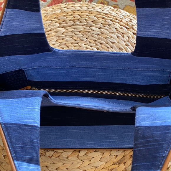 Navy & Blue Kate Spade Stripe Canvas Purse - Picture 6 of 6
